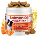 Salmon Oil for Dogs,Omega 3 for Dog Skin and Coat Supplement Chews Fish Oil Treat, Omega 6 EPA & DHA Fatty Acids Dry Skin Relief for Dogs, Coat Itch Relief Supplement,Salmon Flavor