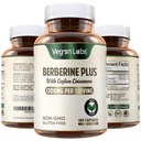 Veganski laboratoriji Berberine HCL 1200MG z organskim cejlonom Cinamon- 180 Veganske kapsule – podpira splošno zdravje in imunski sistem