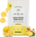 MamaMedear slabost in gibanje Bolezen lizike – Non-GMO Lemon & Ginger Candy za slabost – Organic lizike za otroke 3+ & Nosečnice za lajšanje Queasiness – Tesno zaprta za svežost (10 pakiranje)