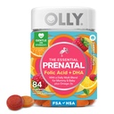OLY Essential Prednatal Gummy Multivitamin, Folna kislina, Vitamin D, Omega 3 DHA, Podpira zdravo rast in razvoj možganov, Citrus Berry - 84 Count