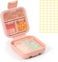 Dynippy Daily Pill Organizator 5 Kompartmenti Prenosni Vlažilni dokaz Mala tabletka Zabojnik za žepna tabletke Potovanja Tablete Prenosna medicina Vitamin Ribje olje Holder Container (Pink)