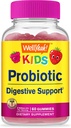 WellYeah Kids Probiotic Gummies - Prebavna podpora, Gut Health, Imunska podpora Gummy - Probiotiki za digestivno zdravje - Vegan, Gluten Free - 60 Gummies