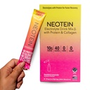 NEOTEIN: Elektrolitski paketi v prahu, Beljakovinski prašek z 10g proteini in kolagenom 