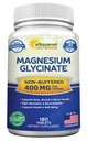 aSquared Nutrition Magnezij Glicinat 400mg - 180 Tablete - Max Jakost Magnezij Biglicinat dodatek -Največja biorazpoložljivost in Absorpcija-Non-GMO -Ne pufered-podpora mišice, kosti in srce