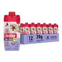 SlimFast Protein Shake with Caffeine, Caramel Macchiato- 20g Protein, Meal zamenjava Shakes, Visoke beljakovine z nizko vsebnostjo ogljikovih hidratov in nizko vsebnostjo sladkorja, 24 Vitamini in minerali, 12 Število (Pack of 1)