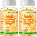 Magnezij Glycinate Gumies 1000mg - Brez sladkorja Magnezij Kalij dodatek z vitaminom D, B6, CoQ10 za mirno Mood in podporo za spanje - 120 Orange Gummies