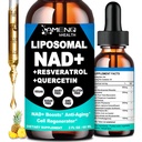 NAD dodatek, Liposomski NAD Nikotinamid Riboside Resveratrol 900mg Quercetion, TMG, Vitamin B3, Visoka moč NAD Plus Tekoči dodatek za regenerator celic, Dolgoživost, energija, Proti staranju, Fokus