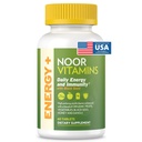 Noor Vitamini Energija+ Multivitaminski; Halal Vitamin za proizvodnjo energije & Immuniteta, 26 Vitamini & Minerali, Črno seme, Datumi, Med, za moške & ženske. Želatina brez, 2 meseca dobave