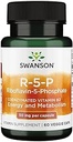 Swanson R-5-P (Riboflavin-5-Fosfat) - Vitamin B2 dodatek Spodbujanje energije, Presnova in vizija Zdravje - Naravna Wellness Formula - (60 kapsul)