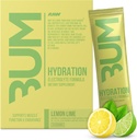 RAW Electrolities Powder Hydration Drink Mix Packets, Bum Hydrate (Lemon Lime, 20 Serving) - Elektrolit Hydration Packets podpira delovanje mišic in vzdržljivost - Keto Free Electrolytes Powder Packets