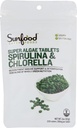 Sunfood Klorella Spirulina tablete - Spirulina in Klorella prašk tablete, Green Algae dodatek bogat s klorofilom, zlomljena celična stena, Vegan - 2 oz Bag