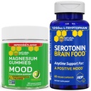NARAVNI ZASTAVKI Mood Magnezijev citrat Gumiji + Serotonin Brain Food Bundel - Pozitivni Mood & Stress Support - 90 kosov