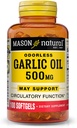 MASON NARAVNA Česen Oil 500 mg Odorless Allium Sativum dodatek - Podpira zdravo Circulatory funkcijo, 100 Softgels