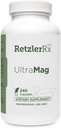 RetzlerRx UltraMag 125 Magnezijev glicinat dodatek - 240 Kapsule s patentiranim TRAACS za izboljšano absorpcijo - Podpira kardiovaskularno zdravje, delovanje mišic, zdravje kosti in moč