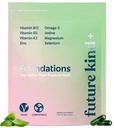 Future Kind Carrageenan-free Foundations Multivitamin za ženske in moške z Omega-3, B12, D3, cink, jod, magnezij, K2 & Selen, Vegan, kompostable Bag (60ct)