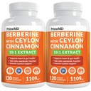 21-v-1 Berberine dodatek s Ceylon cimet s kromom, grenko melono in izvleček zelenega čaja in črno papriko 5X za energijo in presnovo podporo z 5279 mg (120 ct, pakiranje po 2)
