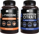 SESTAVINE L-tirozina in magnezijevega citrata, 365 kapsul vsak, vedno čist, laboratorij preverjen