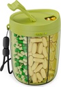 PULIV velike tablete Bottle Organizer, Dopolnilo Organizator za Holding 6 Različni vitamini, Pill Box Primer z Anti-Mixing & Široko odpiranje Design, Enostaven za pridobivanje Meds in 20 Pcs Stick-on nalepke, Zelena