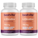 BESTVITE L- citrulin 750 mg na kapsulo (240 vegetarijanskih kapsul) (120 x 2) - brez stearat - brez Silice - brez filerjev - brez GSO - brez glutena - vegan