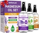 Venture Pal 3-Pack Topical Magnezijevo olje Spray Komplet za noge – Idealno darilo za sprostitev, boljši spanec, mišice Relief za noge in sklepe, zdravo lase & kožo. Hitra absorpcija, nemastna
