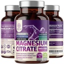 Čiste kapsule magnezijevega citrata 1250 mg, enostavno Absorbirani in prečiščeni minerali trace za mišice in prebavne podpore, 120 pokrovčki
