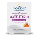 Nordic Naturals Zero Sugar Hair & Skin Gummy Chews, Jagodna limonada - 27 Gummy Chews - Biotin + GLA iz Borage Oil - spodbuja zdravo ravnovesje maščob v koži - Non-GMO - 27 Servings