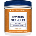Vitamin Shoppe Lecithin Granule - naravna kombinacija esencialnih maščobnih kislin za podporo možganske in živčne funkcije, 100% na osnovi soje, enkrat dnevno (16 Ounces v prahu)