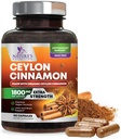 Organski Ceylon Cimet Dodatek 1800mg - Certified Organic Ceylon Cinamon Powder tablete - Energy & Heart Support za ženske in moške, ustekleničen v ZDA, Antioksidant, Gluten Free, Non-GMO - 180 kapsul