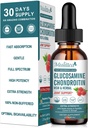 Glukozamin Chondroitin MSM tekoče kapljice-w/Elderberry, Boswelia &Hyaluronic Acid-Extra Jakost Skupni dodatek za mobilnost, prilagodljivost in kosti, Visoka absorpcija,60ml (2 fl oz)