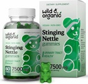 Wild & Organic Stinging Nettle Root Gummies 7500mg - Podporni dodatek za sečilne trakte za moške in ženske s stinging koprivo korenski ekstrakt - 60 Vegan, Non-GMO Gummies
