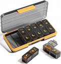 AM PM tablete Organizator 2 krat na dan, 7 dan tablete škatle teden tablete organizator potovanja z ločenim vsebnikom, Prenosno dnevno Medicine Planner Dispenser Primer za vitamine, ribje olje, dodatki (BlackGold)