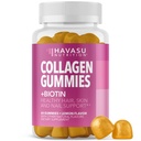 Kolagen Gumiji za ženske in moške z 2500mcg biotin, cink, vitamin C & E - hidrolizirani kolagen Gumiji za lase, kožo in nohte - Biotin in kolagen Gummies - limonina aroma - 30 Servisi