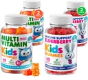 DR. MORITZ Elderberry Gummies za otroke (60 Count 2 Pack) in otroci multivitaminski gumijasti paket (60 Count, 2 Pack) - za otroško imuno podporo in splošno zdravje