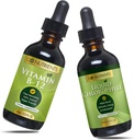 Go Nutrients Vitamin B12 2 oz & Tekoči klorofil 60 ml Brez gensko spremenjenih organizmov, Vegansko prijazno, Gluten Free, Soy Free, Tekoči klorofil Vegan Prijateljsko B12 Podjezično dopolnilo s 3000 mcg metilkobalamin