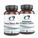 Zasnova za zdravje Magnezij Glycinate Complex (60 kapsul) & dvakrat na dan Multi (60 kapsul) Bundle - Premium multivitamin s folat & visoko absorpcijo Magnezij dodatek