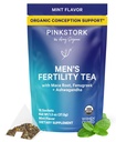 Blue Stork moški plodnost Tea: Organic plodnost dopolnila za moške, zeleni čaj, Maca koren, in Ginkgo Biloba za moške reproduktivno zdravje, Mint, 15 vreč