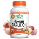 Botanična izbira Softgels česen olje brez vonja - Antioksidant Holesterol in Imunska podpora dodatek za odrasle - Gluten prost Ne-GMO - 180 Tablete