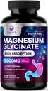 Magnezij Glycinate 500 mg Kapsule - čiste in kelirane za maksimalno absorpcijo - podpira mišice, živcev in srca, podporo za spanje - najboljše magnezijeve tablete dodatek za podporo celega telesa - 120 kapsul