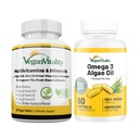 Vegan Vitality Immunity Booster Bundle 6 Meseci - Vegan multivitamini in Vegan Omega 3 Algae Oil. Visoka moč rastlin na osnovi formule za imuniteto, energijo splošno zdravje za Vegane in vegetarijance