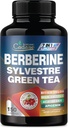 Cadane Berberine Extract - Berberine Supplement z Gymnema Sylvestre, zeleni čaj & več - 150 Kapsule za imunski sistem, Prebavna zdravstvena podpora