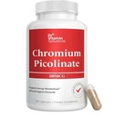 Chromium Picolinate 200 mcg - 3 Month Supply, Blood Sugar Support Mineral | 100 Capsules, Supports Metabolism and Glucose Levels, Craving Control, Non-GMO, Made in USA, Easy to Swallow, Energy Support