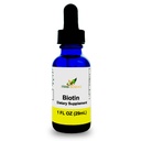 Tekoči biotin B7 – visoka absorpcija, hladno dodelan D-Biotin USP, Vegan, brez alkohola, podjezične kapljice, brez umetnih arom, modra kobaltna steklena steklenica za jakost in čistost - 1 oz