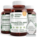 Naravni nutra kalcij kalcij 1000/500 mg dodatki Plus betain HCL - kelirani kal Mag izboljša gostoto kosti, podpira mišice, zobe, kardiovaskularno in živčno zdravje, 100 veganskih tablet