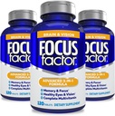 Fokus Factor Odrasli Možgani in Vizija Dodatek, 120 Count-Eye Vitamin, Mineral Supplement, Popoln multivitamin z Lutein & Zeaksantin – Možganski dodatek za fokus, Koncentracija, Spomin (3 Pk)