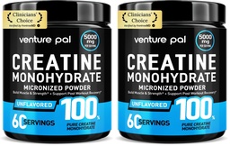 Venture Pal 100% Pure Micronized Creatine Monohydrate Powder, Unflavored Creatine for Women & Men, Vegan, Keto, Gluten Free, 5 g (5000mg) per Serving, Creatina Monohidratada en Polvo (Pack of 2)