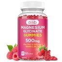 Magnezijev Glycinate Gumies 500mg Magnezijev dodatek s kalcij, cink, vitamin C, B6, D3-Calm žvečljivi Gumiji za otroke in odrasle, Mood & Muscle Support-Raspberry Flavor, 60 Gumies