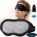 Weighted Sleep Mask for Sleeping-100% Blackout 3D Eye Mask Cover for Women & Men-Gentle Pressure for Lash Extensions-Zero Pressure Comfort Adjustable Strap-Travel, Meditation-(Black)