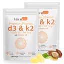2 vrečka Vitamin D3 K2 dodatek softgel, vitamin D3 K2 softgel z 10000 i.e. podpira imuno, srce, zobje in zdravje kosti, brez GSO, gluten, soja