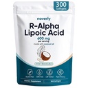 R-Alpha Lipoic Acid 600mg for Neuropathy, 300 Softgels, 100-Day Supply with Coconut MCT Oil, Ácido R-alfa lipoico Supplement for Nerve Health & Antioxidant Support, GMO-Free, Gluten-Free
