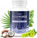 FlowForceMax Herbal Support Supplement - Naravna rastlinska osnova Formula z žago Palmetto Extract 30 Žvečljive tablete, 1 mesec dobave, Made in USA